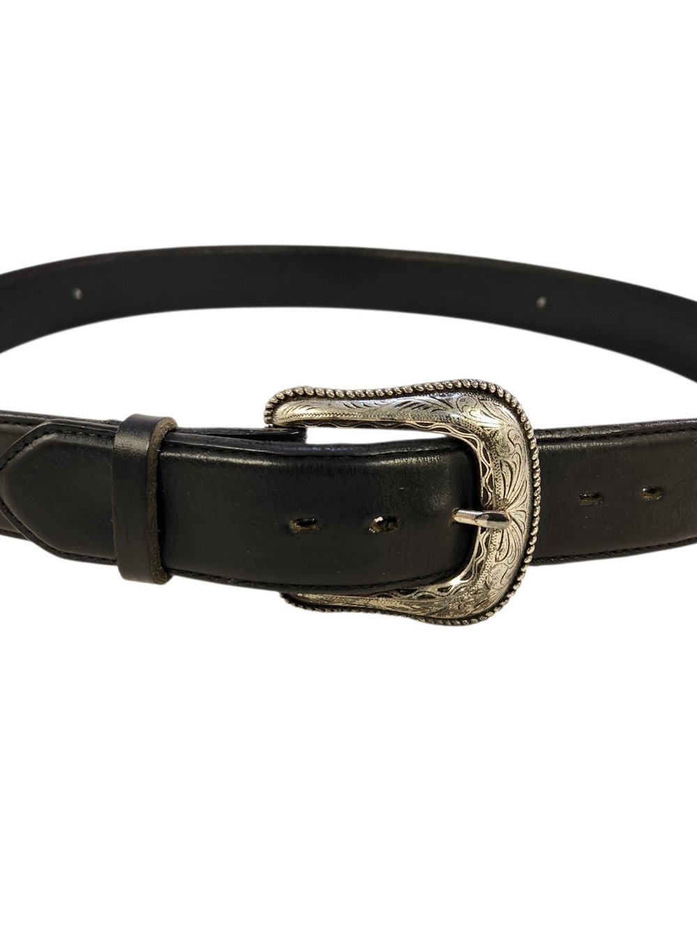 Vtg Wrangler Belt 38/95 Genuine Leather Mexico Handcrafted INDIAN  black brown
